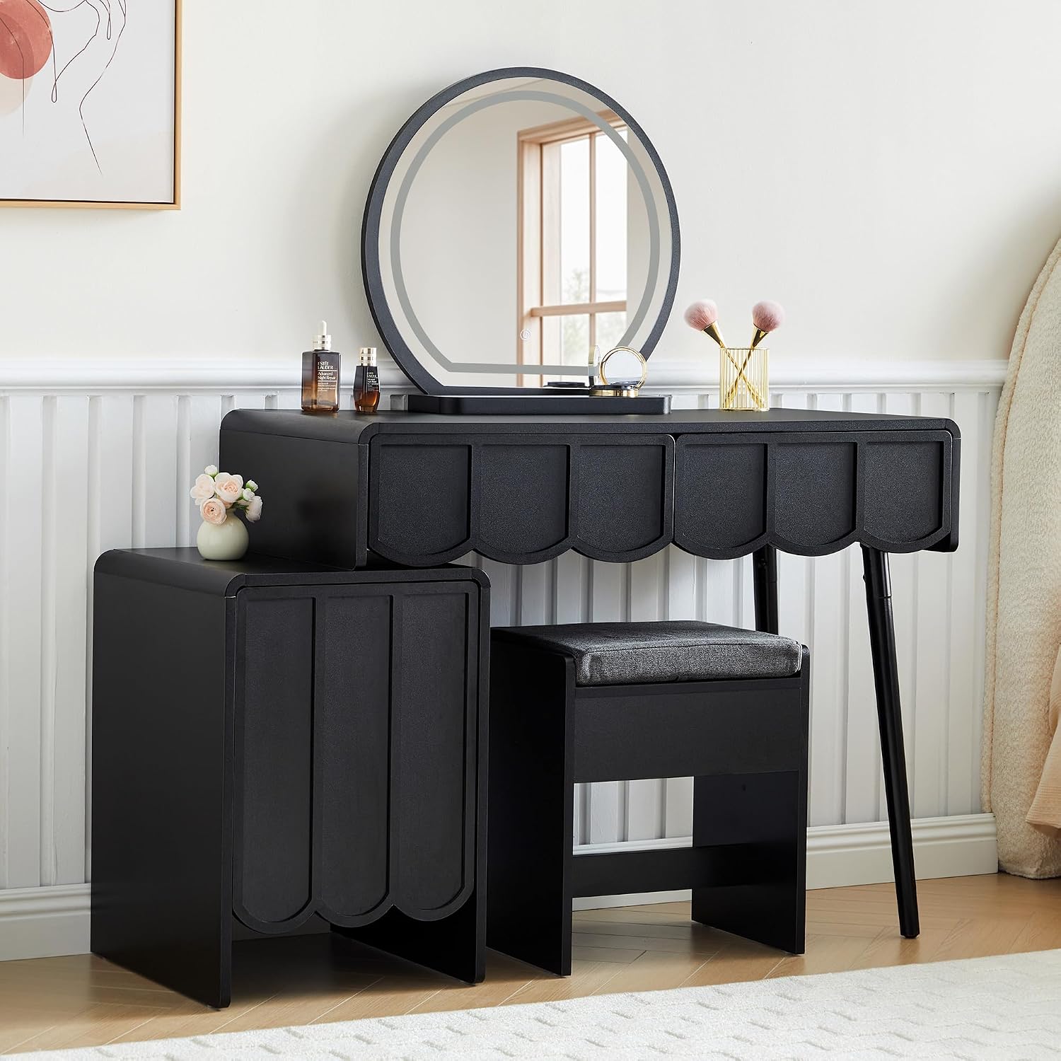 Dressing Table Vanity With Lighted Mirror - Penteadeira com Espelho e Luzes, Conjunto