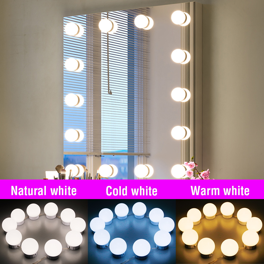 Dressing Table Vanity With Lighted Mirror - Luzes LED USB para Espelho de