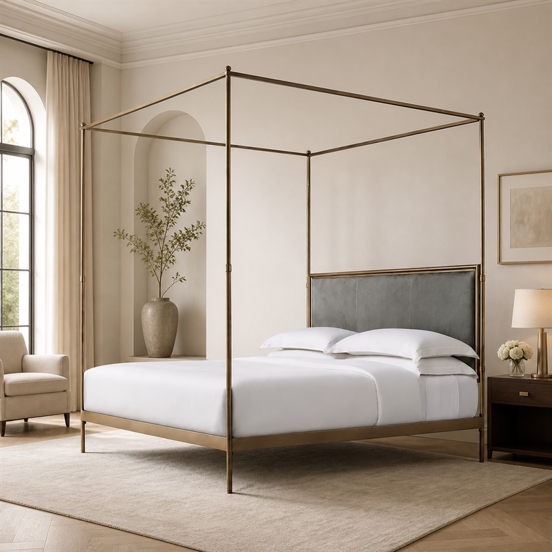 xx-Estrutura de cama de metal, - Canopy Bed Frame Metal Queen avaliação e preço