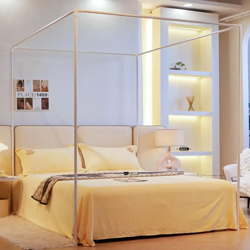 Poste de Estrutura de Cama com - Canopy Bed Frame Metal Queen avaliação e preço