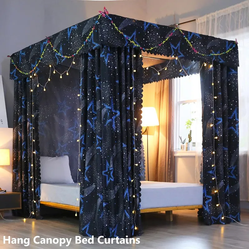 Poste de Estrutura de Cama com - Canopy Bed Frame Metal Queen avaliação e preço
