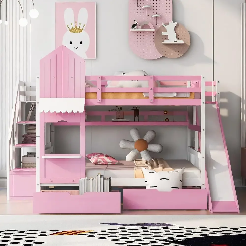 Cama Beliche Infantil com Esca - Bunk Bed With Stairs And Slide avaliação e preço