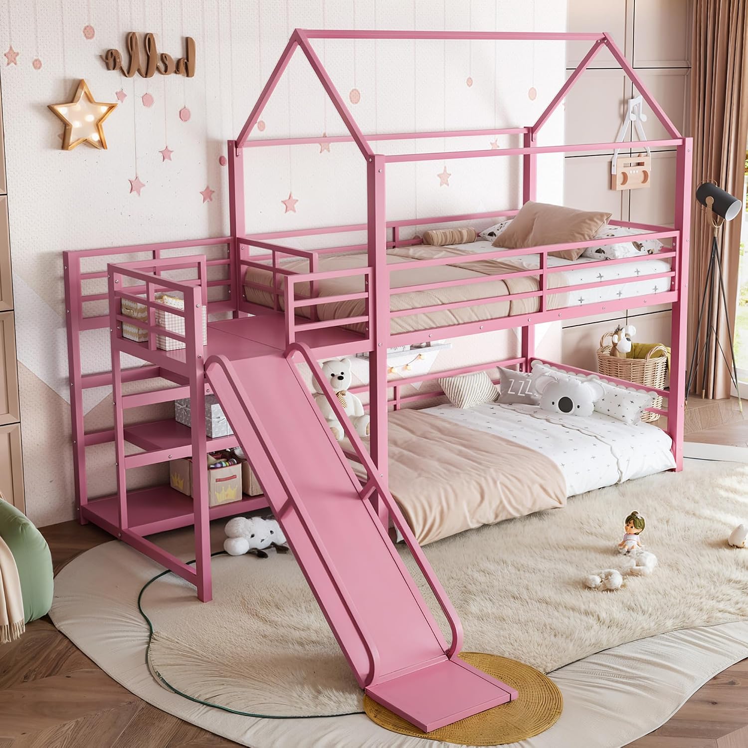 Cama de beliche com escorrega  - Bunk Bed With Stairs And Slide avaliação e preço