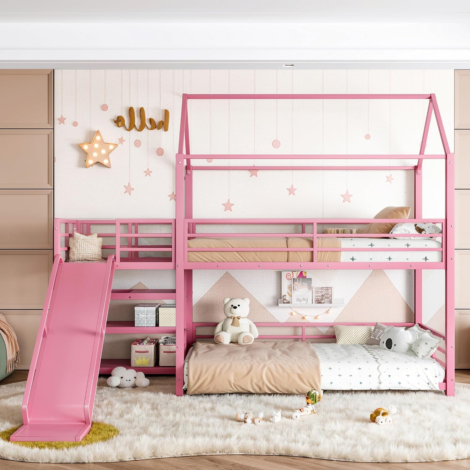Cama de beliche com escorrega  - Bunk Bed With Stairs And Slide avaliação e preço