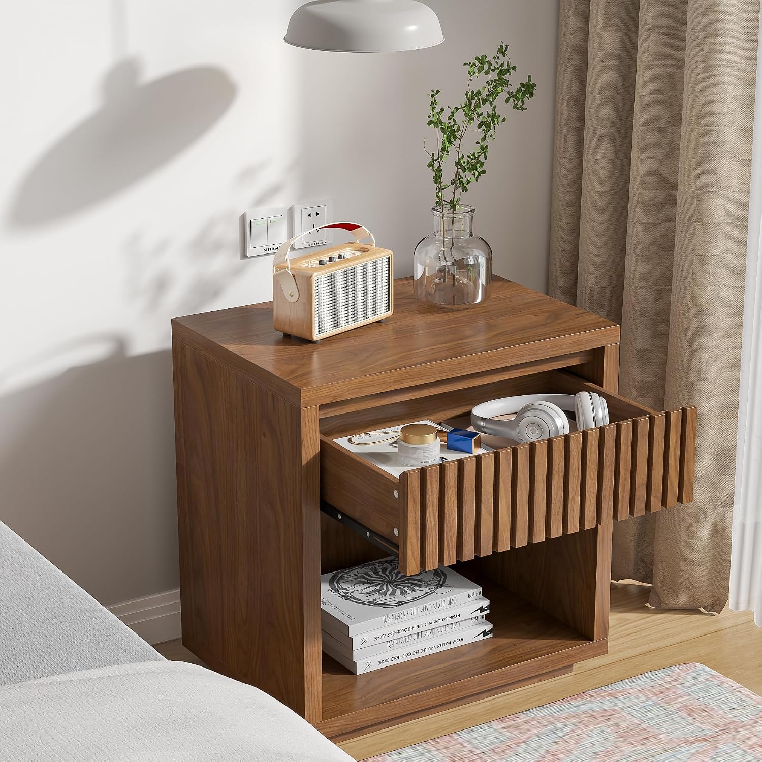 Conjunto de 2 mesas de cabecei - Solid Wood Nightstand 2 Drawers avaliação e preço