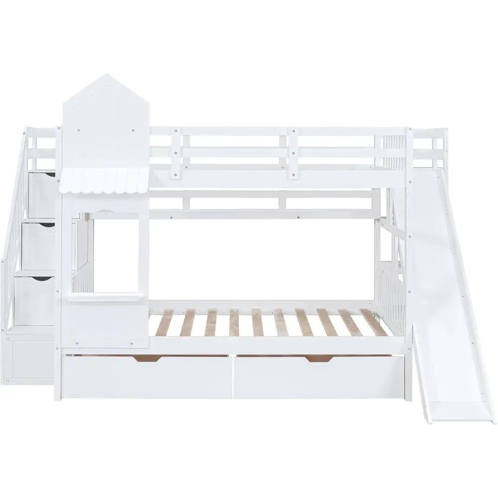 Cama Beliche Dupla com Escada  - Bunk Bed With Stairs And Slide avaliação e preço