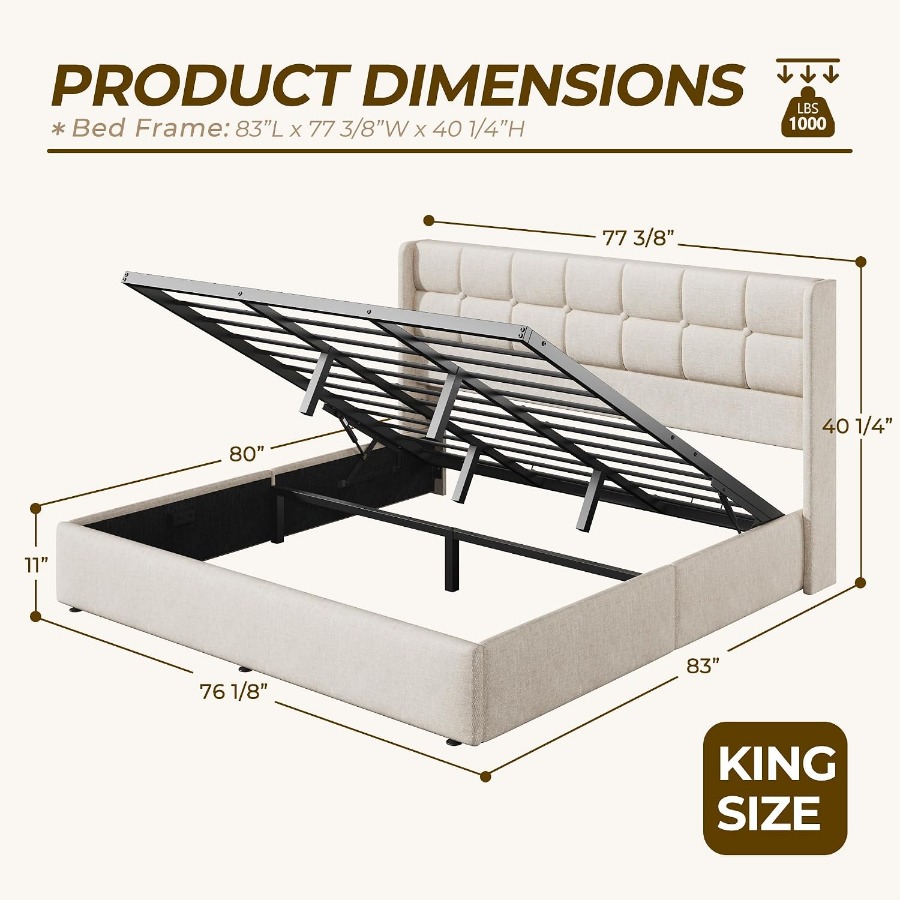 Estrutura de cama com espaço d - Gas Lift Storage Bed Hydraulic avaliação e preço