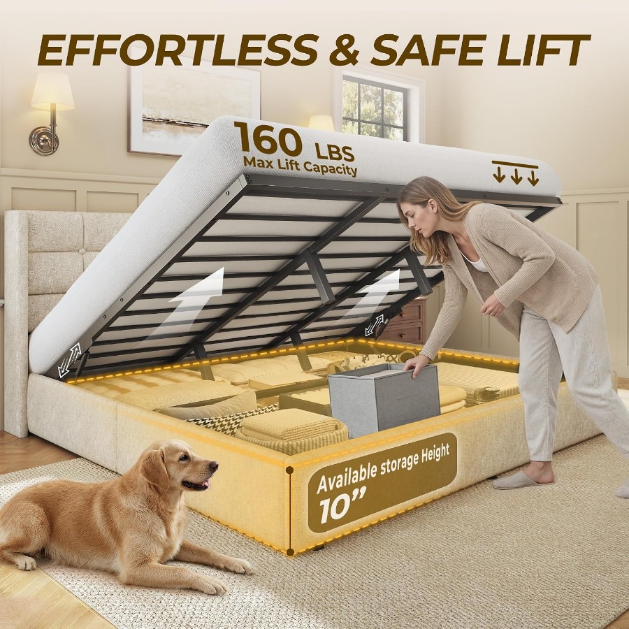 Estrutura de cama com espaço d - Gas Lift Storage Bed Hydraulic avaliação e preço