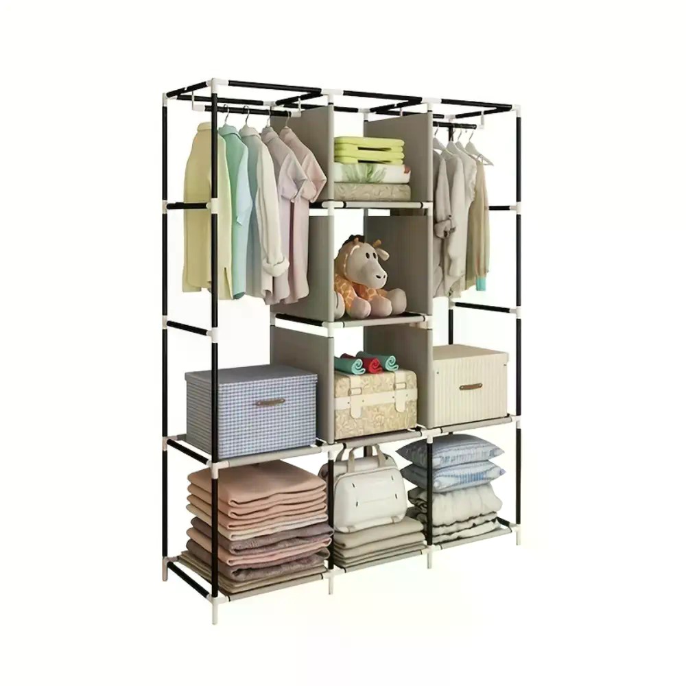 Guarda-roupa portátil de 64 po - Wardrobe Closet Portable Fabric Cover avaliação e preço