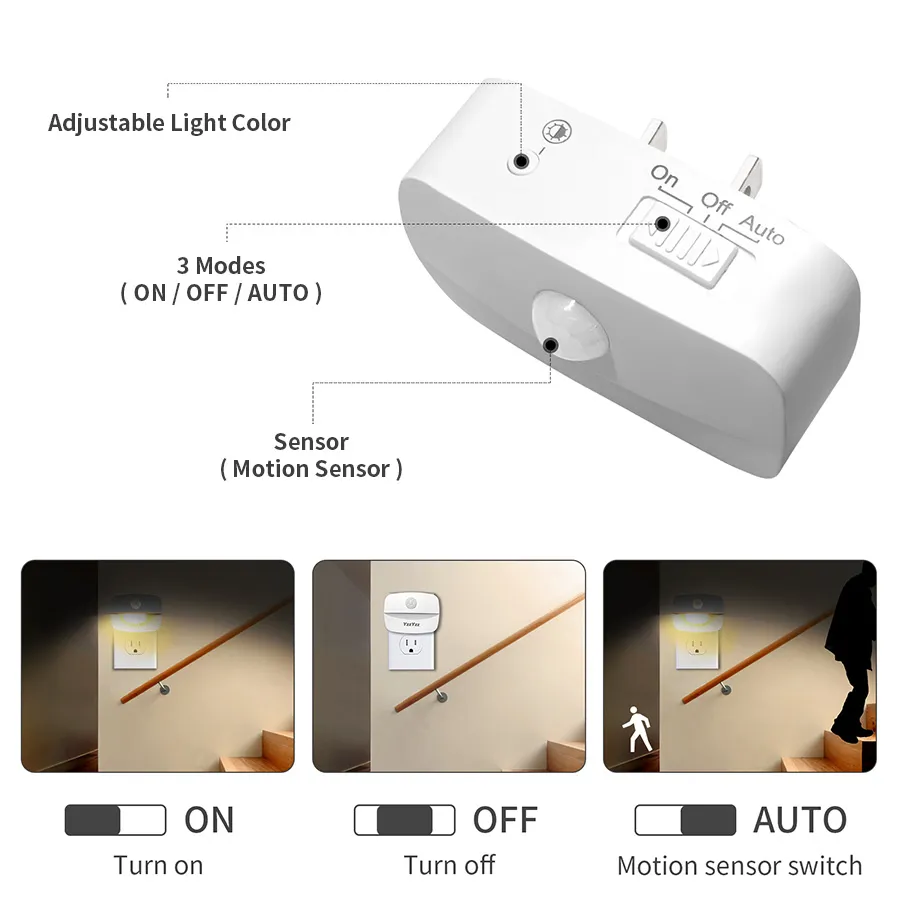 Led night light sensor de movi - Floating Nightstand With Led Light avaliação e preço